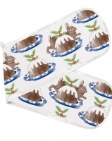 Rabbit and Pudding Print Double Oven Glove Thornback & Peel